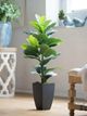 A & B Home Green Artificial Fiddle-Leaf Fig Potted Plant-3