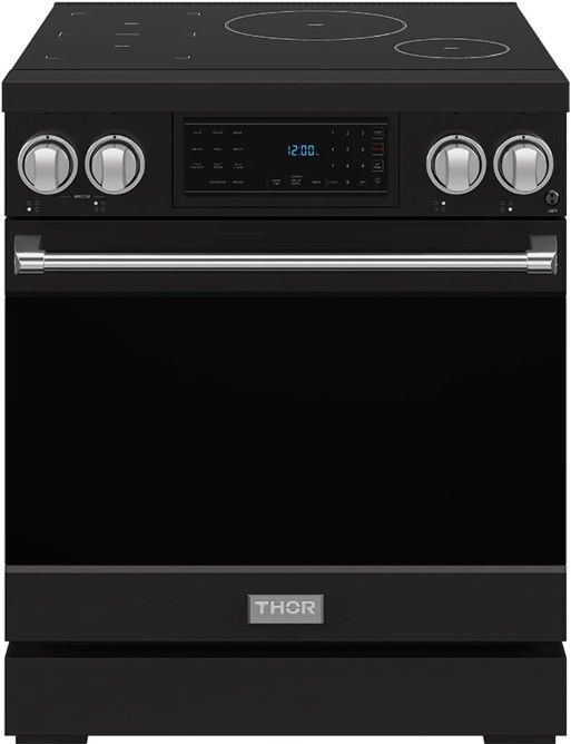 Thor Kitchen® Gordon Ramsay Collection 30" Black Pro Style Induction Range with Tilt Panel Touch Control and Stainless Steel Trim-0