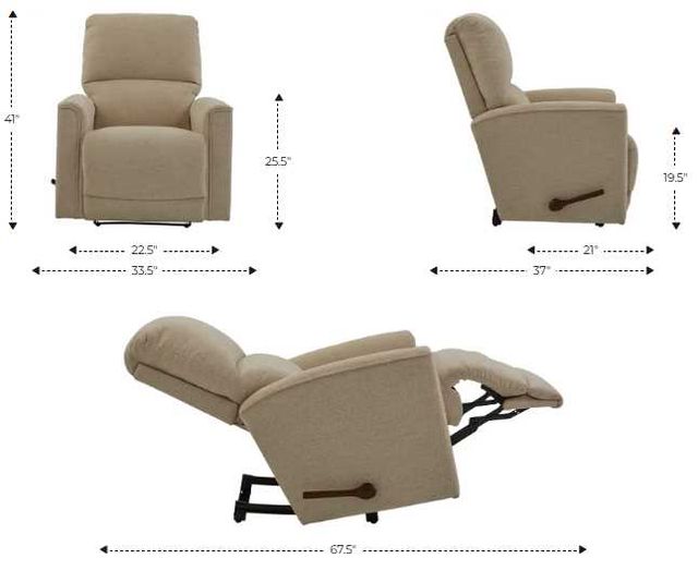 La-Z-Boy® Cade Stone Leather Manual Wall Recliner-2
