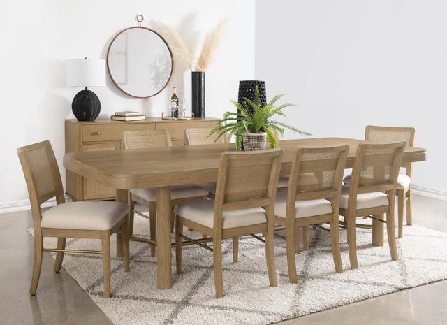 Coaster® Arini 9-Piece Cream/Sand Wash Extension Leaf Dining Table Set-1