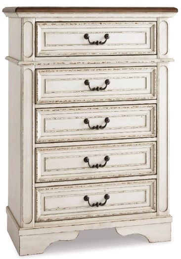 Signature Design by Ashley® Realyn 4-Piece Chipped White California King Upholstered Panel Bed Set-3