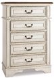 Signature Design by Ashley® Realyn 4-Piece Chipped White California King Upholstered Panel Bed Set-3