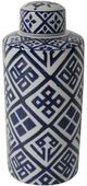 A & B Home Valora Blue/White Cylinder Jar-0