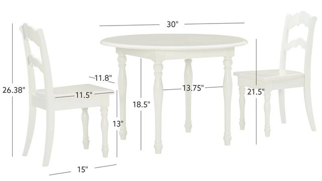 Powell® Lacey Kids 3-Piece Vanilla Dining Set-2