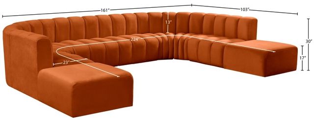 Meridian Furniture Arc 10-Piece Cognac Sectional-2