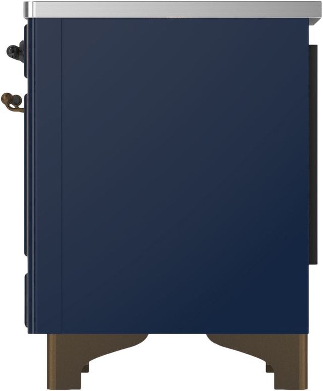Ilve® Majestic III 36" Midnight Blue Pro Style Induction Range with Solid Door and Burnished Trim-3