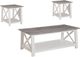 Crown Mark Thelma 3-Piece Weathered Gray Occasional Table Set with White Base-0