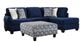 Albany Industries 2-Piece Groovy Navy Right-Arm Facing Chaise Sectional-0