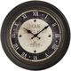 Monarch Specialties Inc. Antique Brown 16" Round Wall Clock with Black/White Background-0