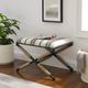 Linon Logue Campaign Black/Cream Accent Stool -1