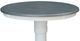 John Thomas Furniture® Dining Essentials Heather Gray/White 30" Round Dining Table with White Transitional Pedestal Base with Extensions-1