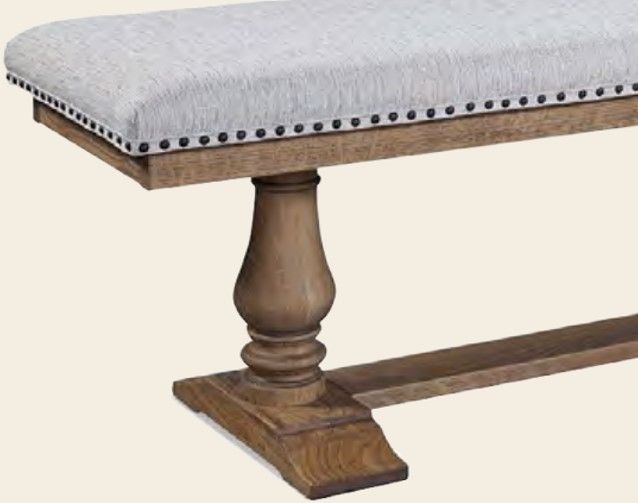 Urban Collections by Yutzy Woodworking Naples Retreat White Oak/Yolo-Grey 44" Upholstered Dining Bench-1