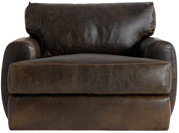 Bernhardt Cameron Bernhardt Living Brown 44" Leather Swivel Chair-3