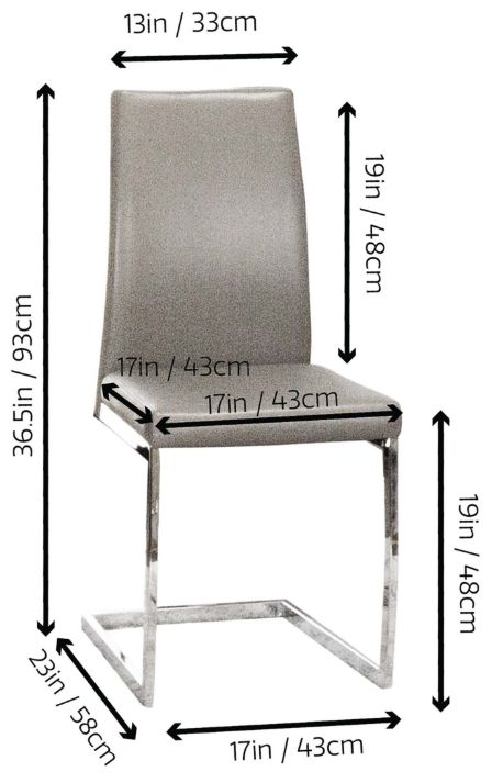 Cramco Sarah Chrome/Mushroom Dining Side Chair-2