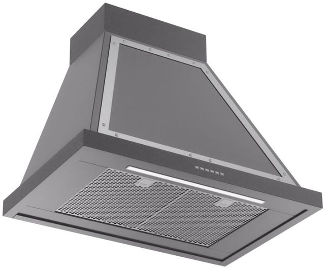 Ilve® Nostalgie II Noblesse 30" Graphite Matte Wall Mounted Range Hood with Chrome Trim-1