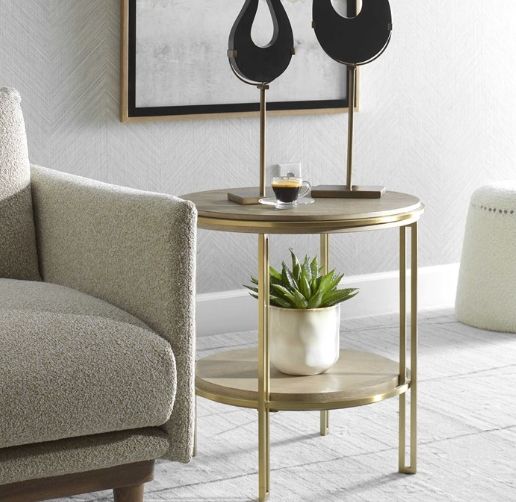 Uttermost® Elise Brass Side Table-1