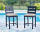 Signature Design by Ashley® Mabry Shores 2-Piece Navy Blue Aluminum/Fabric Outdoor Bar Stool-1