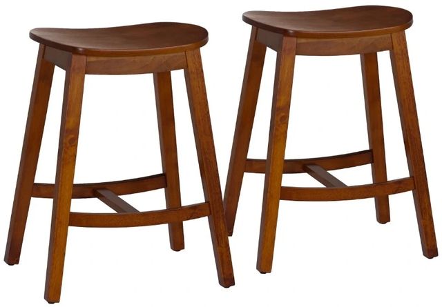 Linon Cappy 2-Piece Brown Counter Stool Set-0
