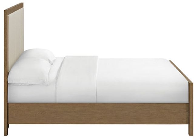Whittier Wood® Furniture Bailey Nutmeg Queen Upholstered Panel Bed-3