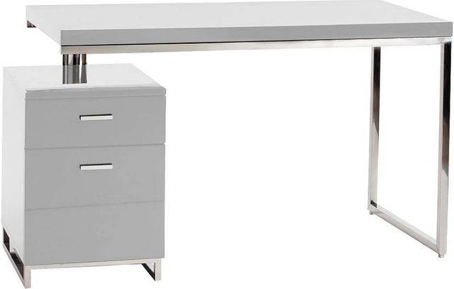 Moe's Home Collection Martos Gray/Stainless Steel Desk-0