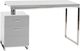 Moe's Home Collection Martos Gray/Stainless Steel Desk-0