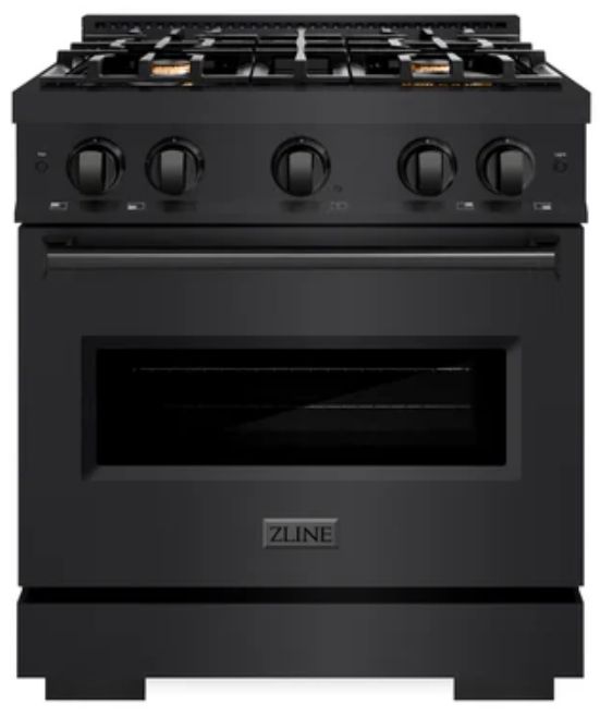 ZLINE Classic 30" Black Stainless Steel Pro Style Gas Range -0