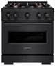ZLINE Classic 30" Black Stainless Steel Pro Style Gas Range -0