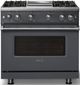 Viking® 5 Series 36" Cast Black Pro Style Gas (NG) Range with Polished Chrome Trim-4