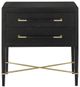 Currey & Company Verona Black Lacquered Linen Nightstand-0
