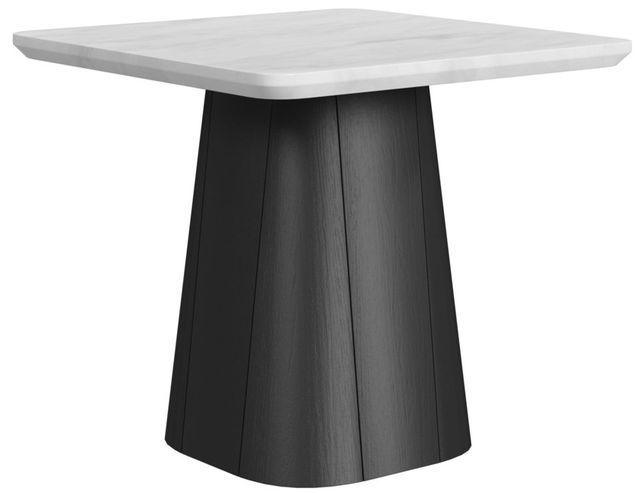 Elements International Edison 2-Piece White Occasional Table with Black Base Set-2
