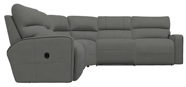 La-Z-Boy® Maddox 5-Piece Slate Leather Curve Manual Reclining Sectional-1