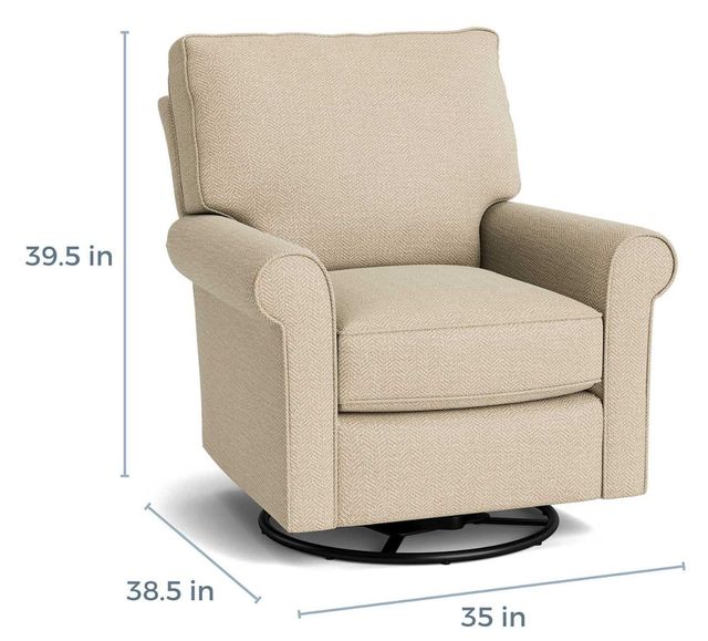 Bassett® Furniture Customizable Oswell Roll Arm Swivel Glider Chair-4