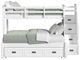 Elements International Hampton Kids White Youth Twin/Full Loft Bed with Staircase and Trundle-2