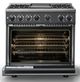 Viking® 7 Series 36" Cast Black Pro Style Dual Fuel Range with 12" Reversible Griddle-1