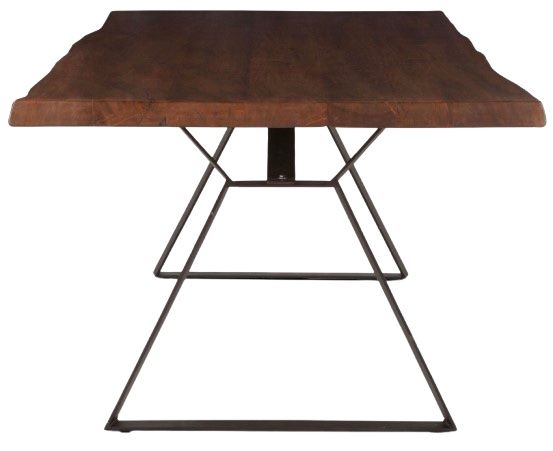 Home Trends & Design London Loft Antique Zinc/Walnut Dining Table-2