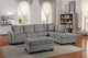 Homelegance® Emilio 3-Piece Gray L-Shape Sectional with Ottoman-1
