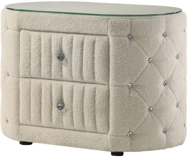Coaster® Sonya Ivory Upholstered Nightstand-2