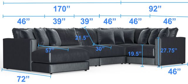 Jackson Furniture Remington 5-Piece Slate U-Shape Sectional-2