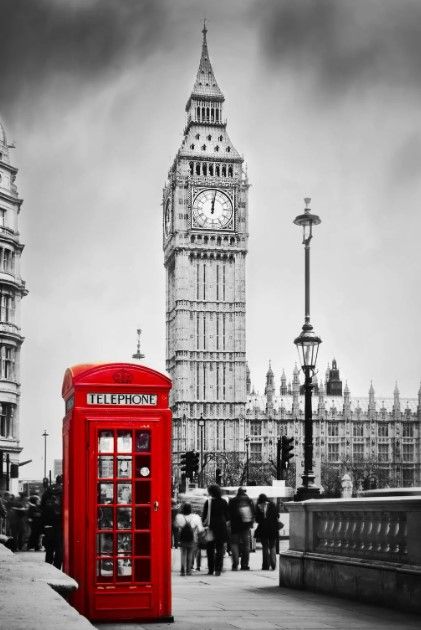 Classy Art Red Phone Booth Wall Art-0