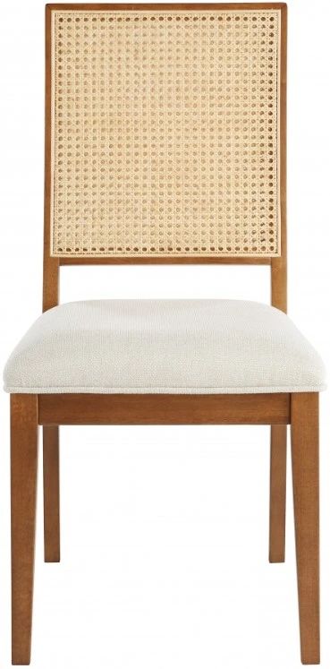 Meridian Furniture Butterfly Cream/Walnut Upholstered Dining Chair-1