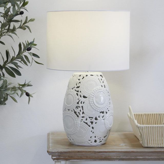 Deco Marche White Ceramic Table Lamp-4
