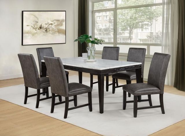 Coaster® Averill 7-Piece Dark Gray/White Dining Table Set-1
