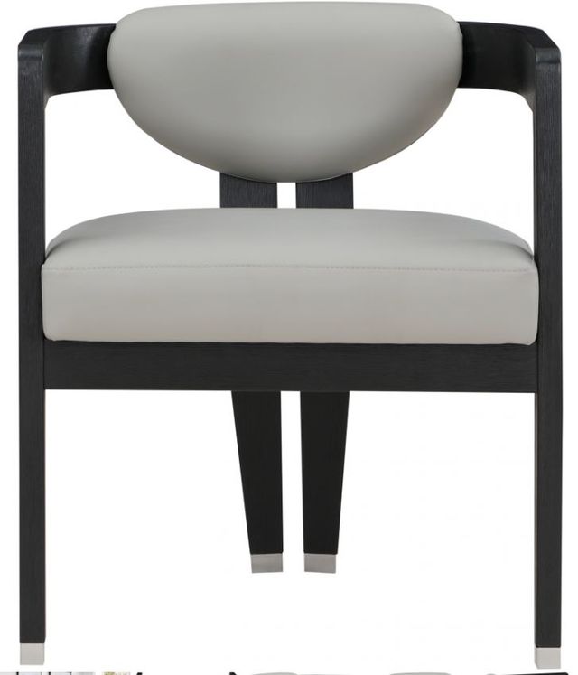 Meridian Furniture Carlyle Gray/Black Dining Arm Chair-1
