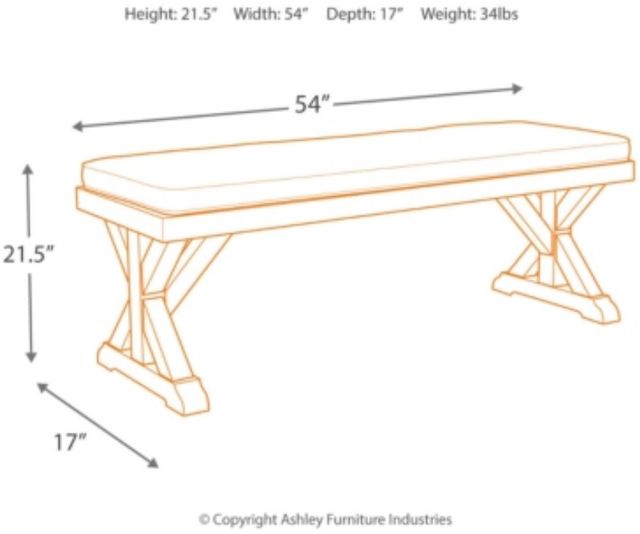 Clearance Signature Design by Ashley® Beachcroft Beige Bench with Cushion-2