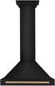 ZLINE Autograph Edition 30" Black Stainless Steel Wall Mounted Range Hood with Polished Gold Handle-0