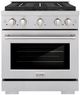 ZLINE Paramount 30" 4.2 cu. ft. Satin Stainless Steel Paramount Dual Fuel Range with 4 Burner DuoPro™ Cooktop and Electric Convection Oven-0