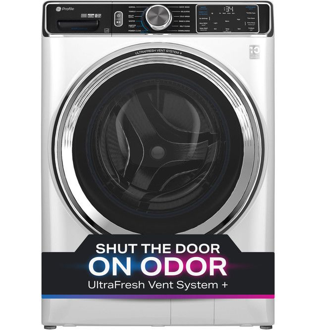 GE Profile™ 5.3 Cu. Ft. White Front Load Washer with UltraFresh™ Vent System+ with OdorBlock™-2