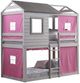 Donco Kids Deer Blind Pink/Rustic Light Gray Youth Twin/Twin Bunkbed with Tent Kit-0