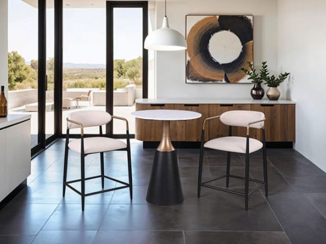 Furniture of America® Streatham 3-Piece Black/Gold/White Counter Table Set-1
