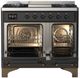 Ilve® Majestic III 40" Graphite Matte Pro Style Dual Fuel Liquid Propane Range with Triple Glass Door and Burnished Trim-1
